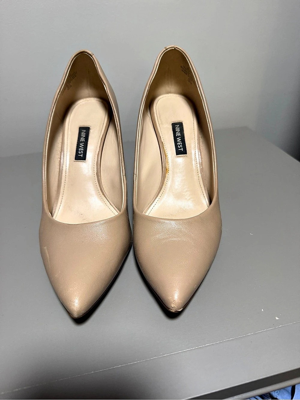 Nine West Pointed Toe Pump -Beige 8.5